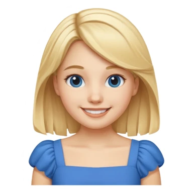 MAKE A ALICE AND THE WONDER LAND EMOJI WITH A BLUE DRESS AND BLOND HAIR sticker