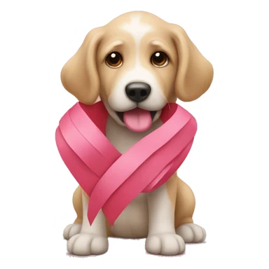Heart ribbon letterdog  sticker