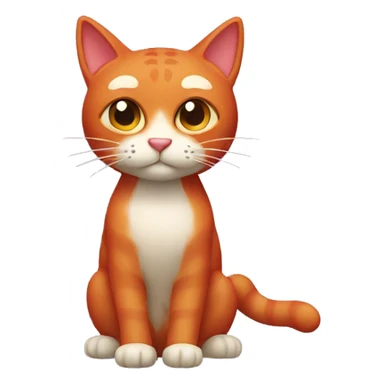A square red cat toy sticker