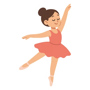 flat toon style girl doing ballet sticker