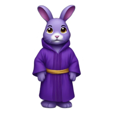 Pixalated purple rabbit in a dark purple robe sticker