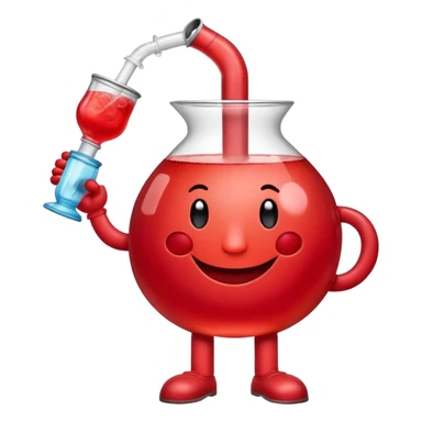 Kool-Aid Man pitcher character with legs and arms holding a bong sticker