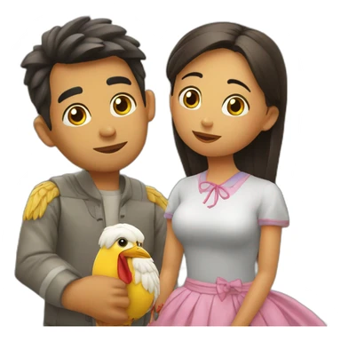 Pollito con su amiga bea sticker