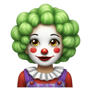 Cute girl clown sticker