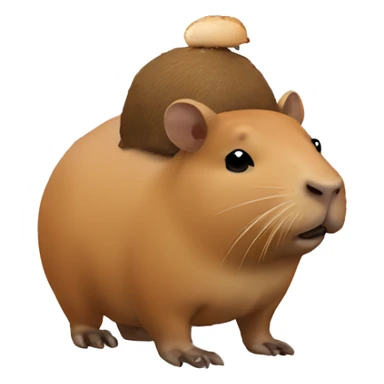 Capybara with a guinea pig on its head sticker