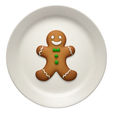 plate with gingerbread man on top sticker