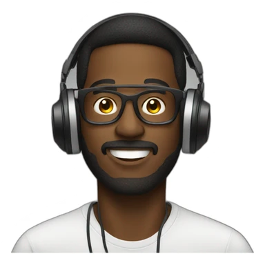 man playing dj sticker