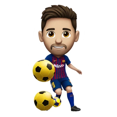 Messi with the ballon d’or sticker