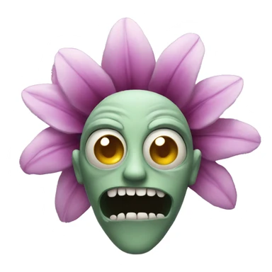Creepy lookin flower face sticker