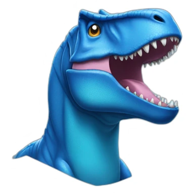 Blue T-rex without jaw sticker