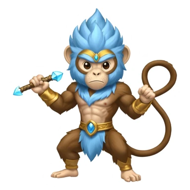 air elemental monkey warior with light blue furr sticker