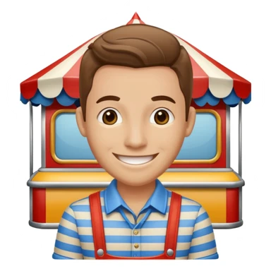 Fairground Staff ticket collector at booth sticker