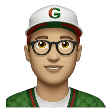 Whit men Whit gucci cap sticker