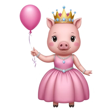  rich princess pig balloon sticker
