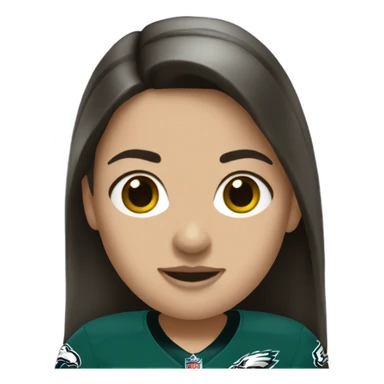  White female brunette wearing Philadelphia Eagles jersey sticker