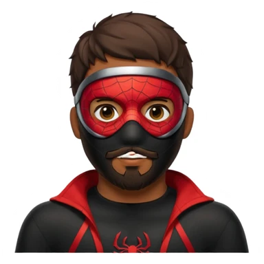 Miles Morales with beard, and eye mask sticker