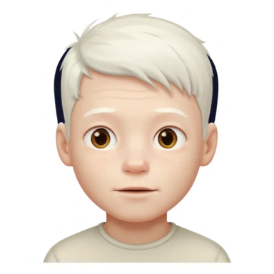 albino junge mit weißem haar und heißer haut ohne sommersprossen sticker