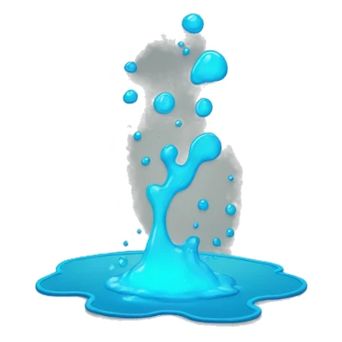 Glowing Cyan blue paint splashed puddle  sticker