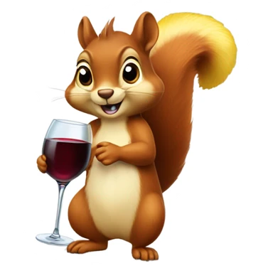 Squirrel with wine and lemons  sticker