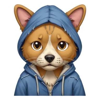 homeless dog cat with torn clothes


 sticker