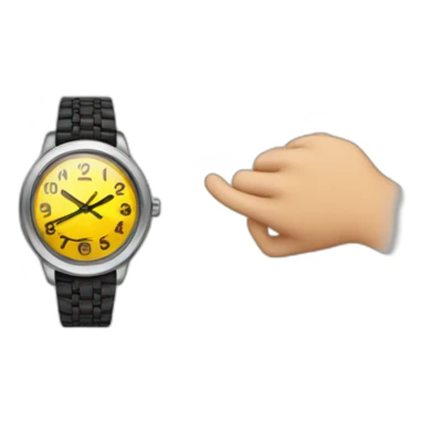person looking watch sticker