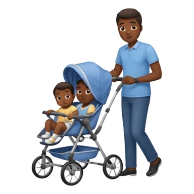 papa en poussette  sticker