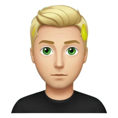 Lance Bass green eyes, blonde hair, black shirt sticker