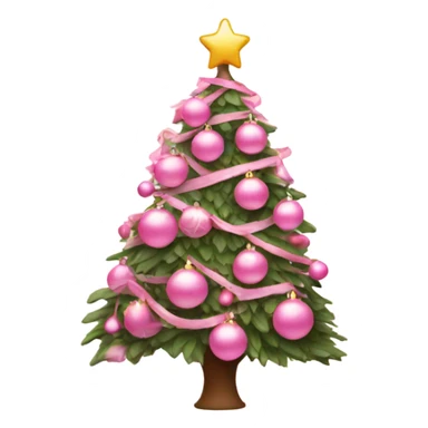 Pink Christmas tree with light pink ornaments sticker
