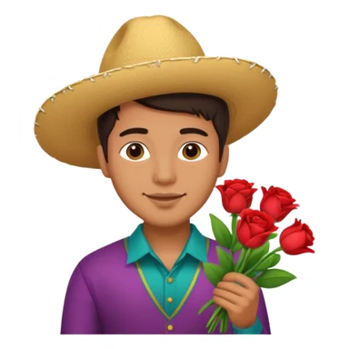 Cute Mexican guy giving you flowers always  sticker