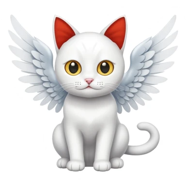 white cat with wings sticker