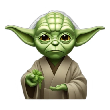 Maître Yoda qui fume argent sticker