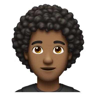 Guy with black big curls, light skin, brown eyes  sticker