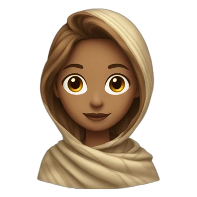 colourful shawl brown hair light skin girl sticker