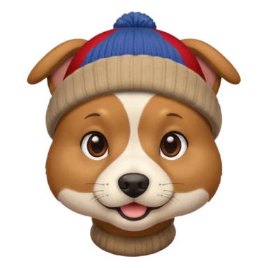 dog wearing beenie sticker