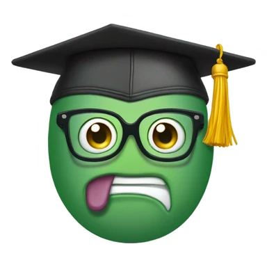 pickle face add glasses and graduation cap sticker