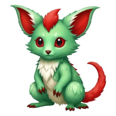 Cute Cool Green Red ethereal Fionbri-Vernid-Trico-animal-creature full body sticker