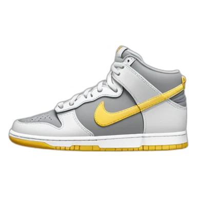 white, light gray and light yellow nike dunk shoe sticker