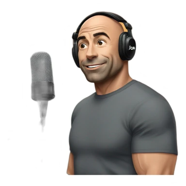 Joe Rogan podcast with a microphone sticker