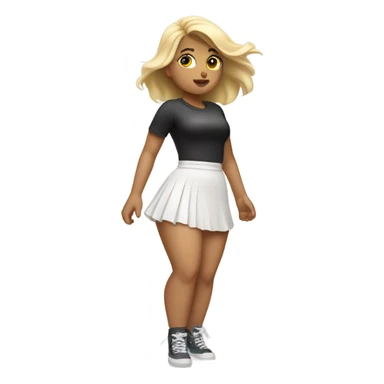 skirt windy thick girl thigh high white blonde sticker