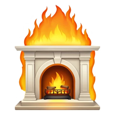 Fireplace glowing with a godly aura  sticker