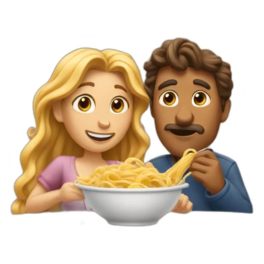couple eating pasta like lady and the tramp sticker