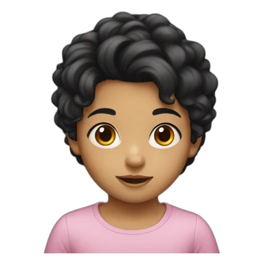 Black haired child sticker