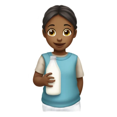  and little girl who has milk bottle in her hand sticker