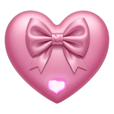 pink heart with light pink bow sticker