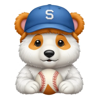 white Bear with cap sticker