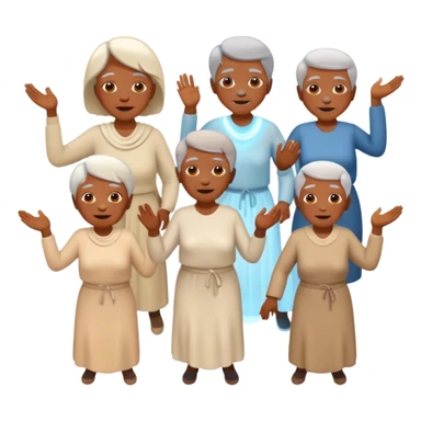 an emoji showing older people with power of $MOVEMENT, ethereal sticker