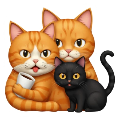 cat holding back another cat because he's going crazy because his coffee isn't ready yet and it isn't friday sticker