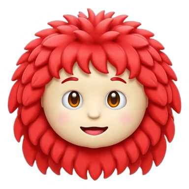 French frize emoji: NO FACE, red case, front sticker