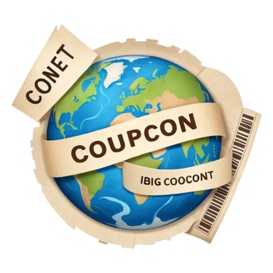 Planet earth with a big coupon in the middle sticker