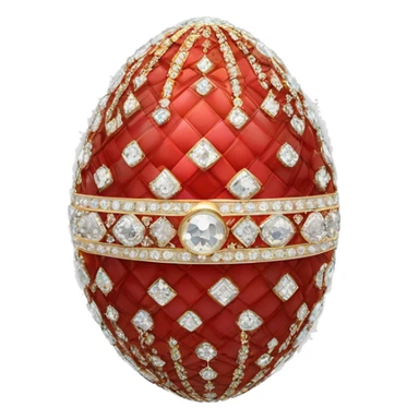 Red Faberge egg with diamonds and elegant pattern  sticker